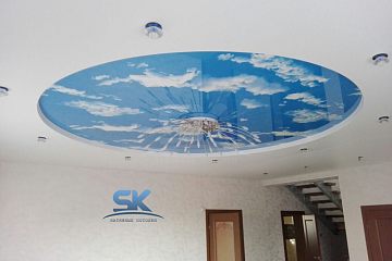Натяжные потолки в виде неба с облаками